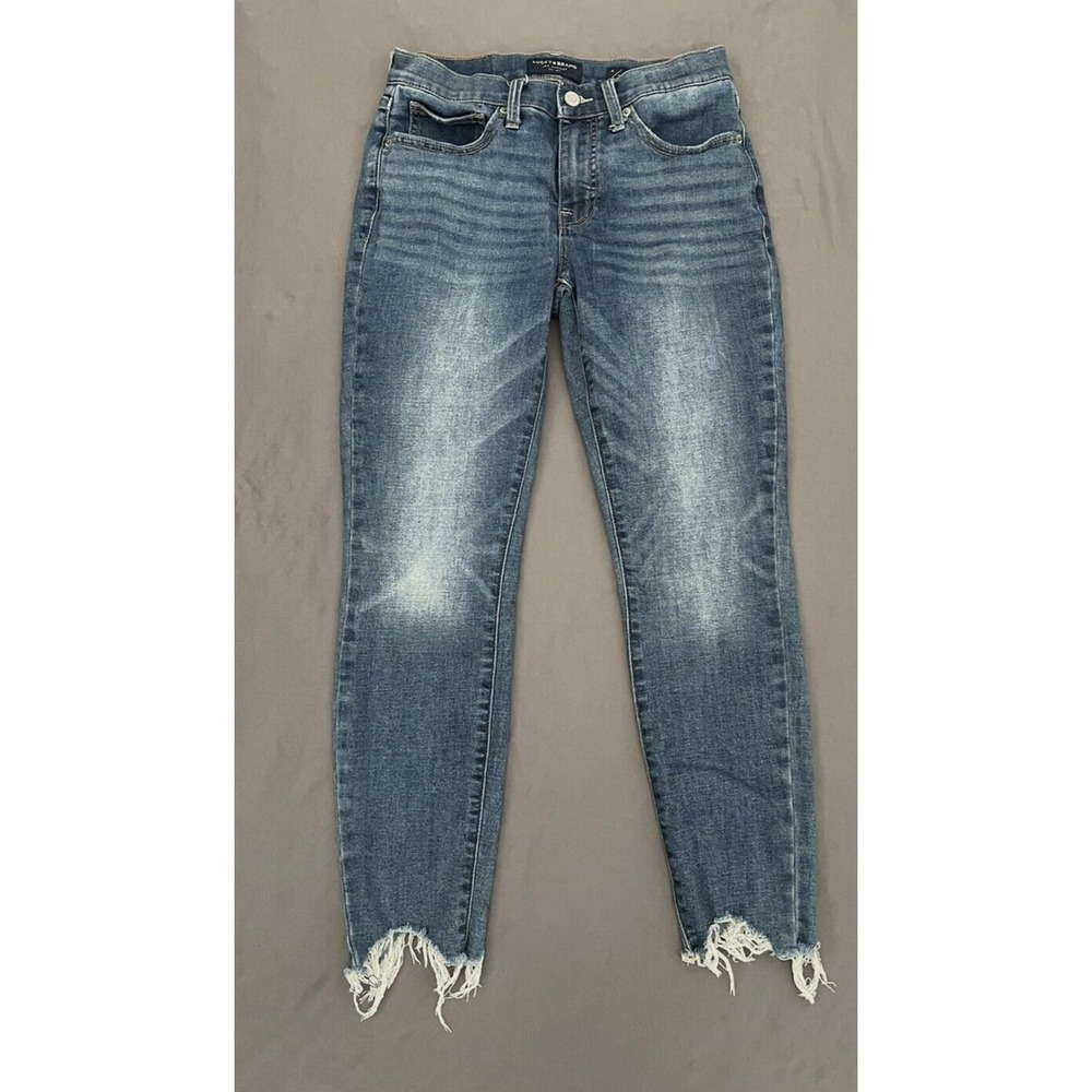 Lucky Brand Womens 4/27 Ankle Mid Rise Skinny Jeans Ripped Ankles